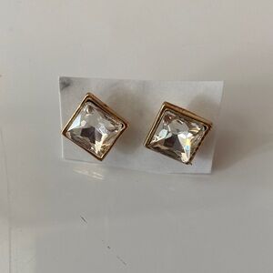🆕 Elegant Gold and Silver Square Stud Earrings